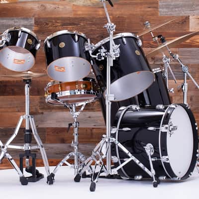 GRETSCH USA CUSTOM 7 PIECE PHIL COLLINS REPLICA CONCERT TOM DRUM KIT, NITRON BLACK (PRE-LOVED) image 10