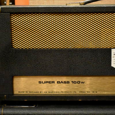 Vintage 1971 Marshall JMP Super Bass Stack Straight Slant Cab w/ Original Covers image 6