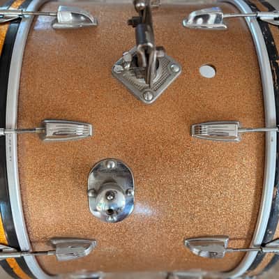 Vintage Ludwig 22 x 14 Bass Drum 1960s - Champagne Sparkle w/ New Heads image 6