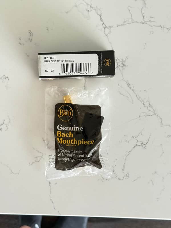 Bach 3513CGP Trumpet Mouthpiece - 3C - Gold Plated image 1