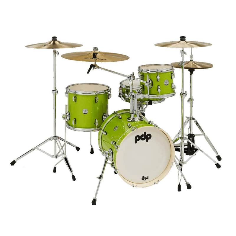 PDP New Yorker 4-piece Shell Pack - Electric Green Sparkle (PDNY1604EL) image 1