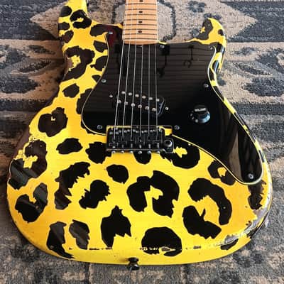 Friedman USA Custom Shop Vintage S Strat Guitar in Yellow & Black Leopard with extras image 13