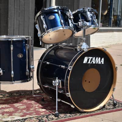Used Tama Rockstar 10, 12, 16, 22 Drum Kit in Midnight Blue image 3