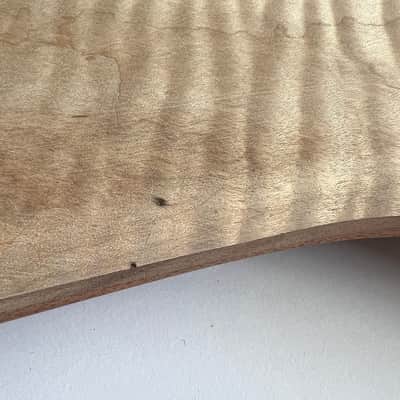 high end Offset Bass Body Unfinished Deep Curly Maple Top / Walnut Accent/ Solid One-piece Mahogany Back- limited Luthier Supply R2 image 16