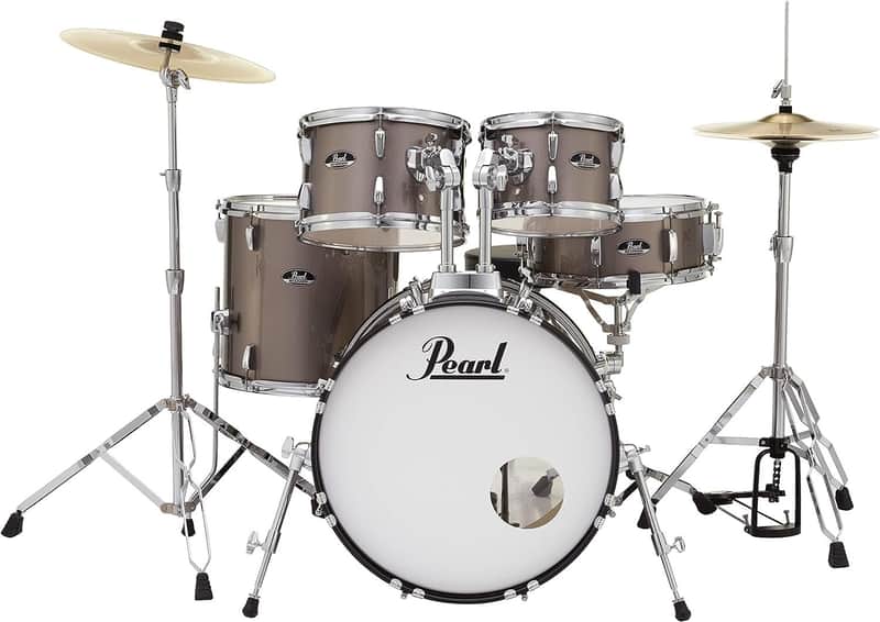 Pearl Roadshow Drum Set 5-Piece Complete Kit with Cymbals and Stands, Bronze Metallic (RS505C/C707) image 1