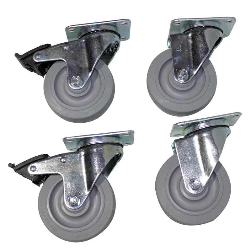 ProX X-CASTER-4-GRAY 4" Grey Casters (Set of 4 - 2 Locking) image 1