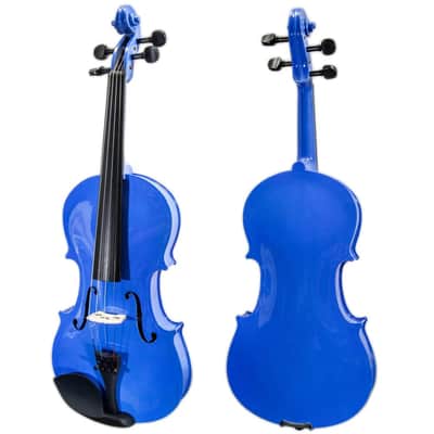 Full Size 4/4 Student Violin Outfit – Blue Finish | Case, Bow & Rosin Included image 2