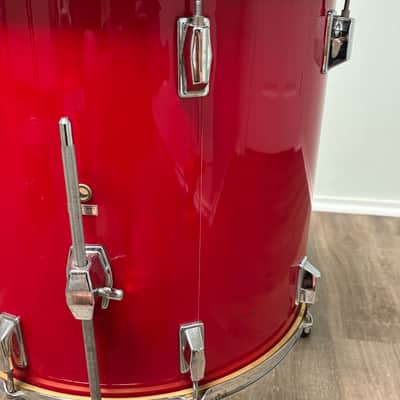 Pearl Export EX 18"x16" Floor Tom Drum with Legs - Late 1980's - Coral Red image 8