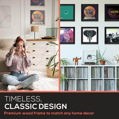 Lot of 4 x KAIU Vinyl Record Frames – Black, Solid Wood Album Frame image 9