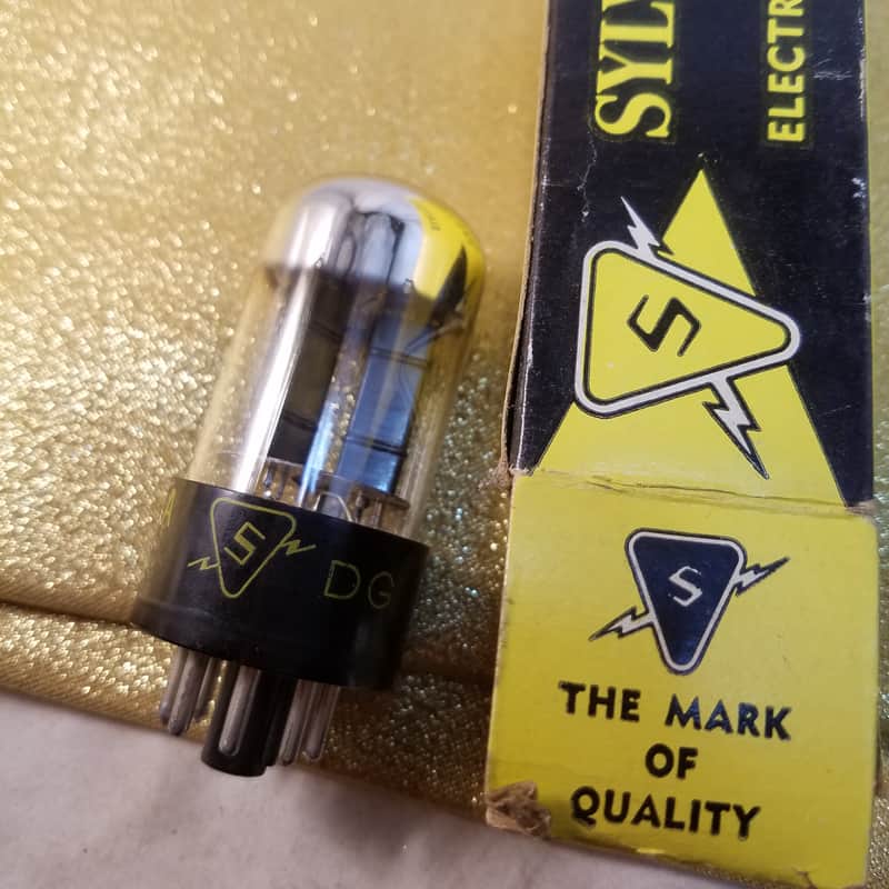 Sylvania 6SN7GTA tNOS AT1000 TESTED Balanced! PI Vacuum Tube T8 Chrome top angled T plate 6SN7GTB dual triode 1954-1959 image 1