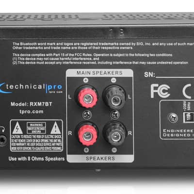 Technical Pro RXM7BT 1000w Home Receiver Bluetooth Amplifier Amp w/USB/SD/FM image 3