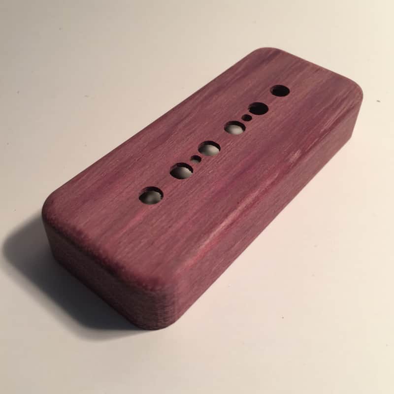 Guilford Purpleheart P-90 Pickup Cover for Gibson/Lollar and others - 1 Cover Natural Wood image 1