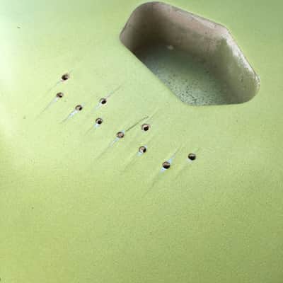 FRANCHIN Mars guitar body Relic Aged Lake Placid Blue Metallic turned green 100% Nitro Lacquer Cracks SS Basswood Telecaster-Tele-T-Style Made in Italy - Stock piece #22350826 image 10