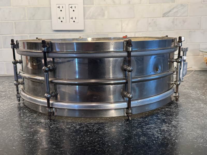 1920s Ludwig 4"x15" "Nickel Over Brass" Tube Lug Snare Drum - Black Beauty Style 1920s image 1