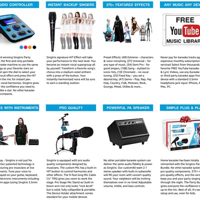 Singtrix Portable Karaoke Machine, All-In-One Karaoke System, 350+Voice Effects & Autotuning, PA image 8