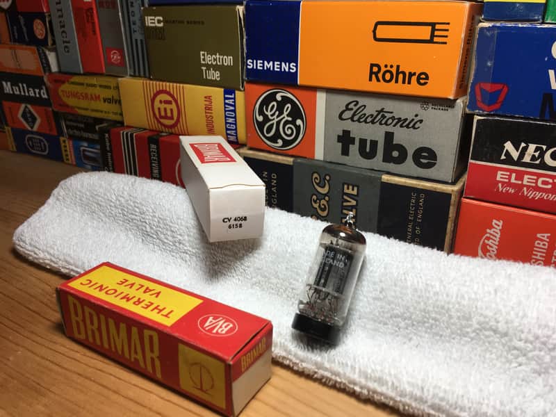 1x NOS Rare Brimar Gt Britain 6158 CV4068 ~ Premium 13D3 ~ HighPower 12AU7 ECC82 Plugin / 12AY7 Sub ~ Grail Vintage British Warmth Layered Complex Musicality ~ Black Plate Open Tone image 1