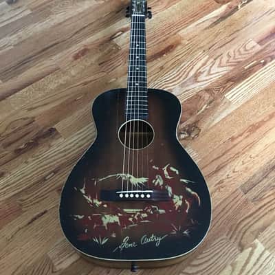 Vintage Harmony Gene Autry Re-Braced parlor cowboy stencil image 2