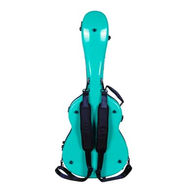 Crossrock Lightweight Deluxe Fiberglass Case with TSA Lock for 4/4 Classical Guitar-Mint Blue image 5