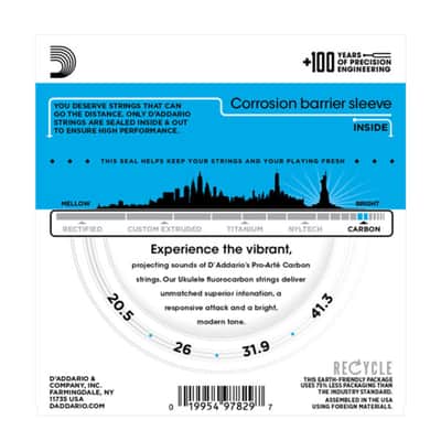 D'Addario Ukulele Strings EJ99TLG Tenor Low G Carbon - Strings image 2