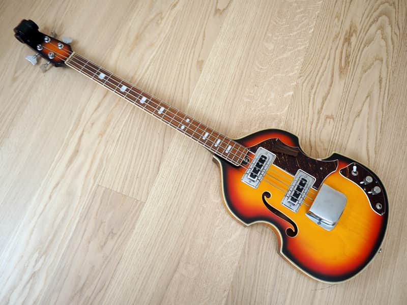 ベース TEISCO FB-2 SCROLL HEAD VIOLIN BASS 1960s Teisco Violin Bass Vintage w/ Scroll Headstock Japan, FB-2