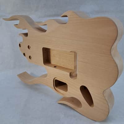 Unfinished Alder Hxx Jem Guitar Body - Flame Fits RG Necks, OFR Floyd Rose J2425 image 4