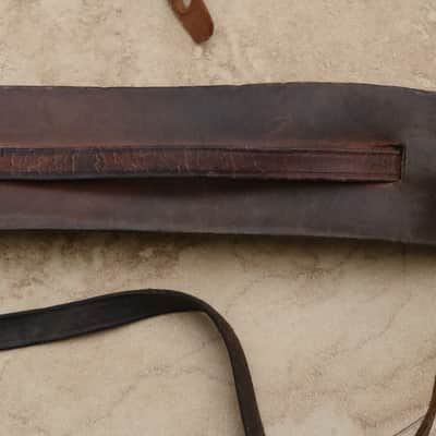 Ancient Leather Guitar Strap Circa 1950's or older image 3