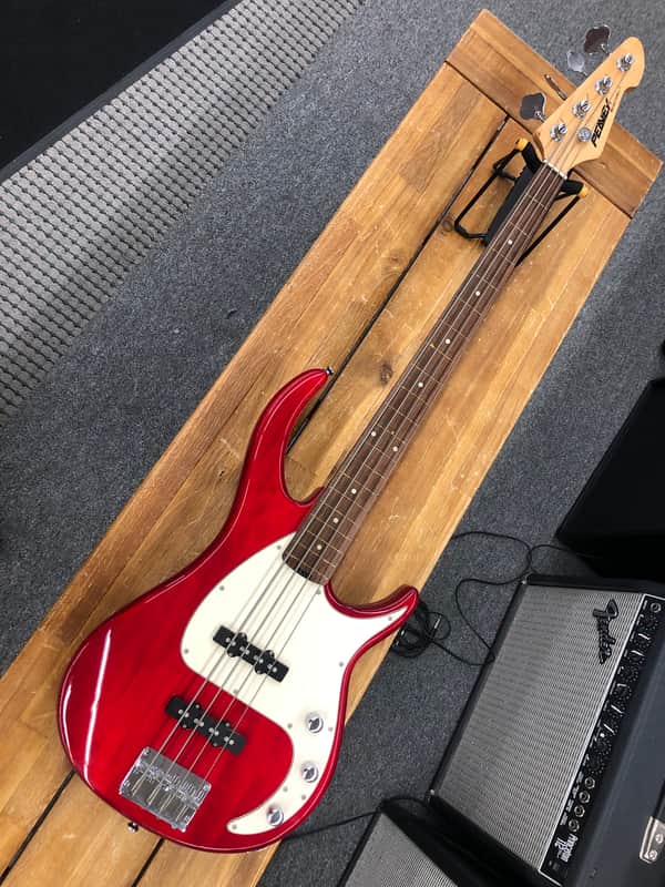 Peavey Milestone IV Fretless Bass Guitar - Transpartent Red image 1