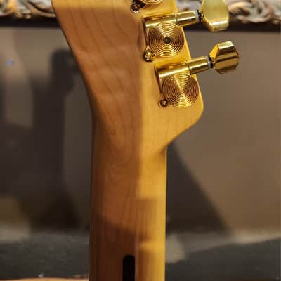 Handcrafted Tele Champagne Motto Premium Parts with Hardshell Case image 10