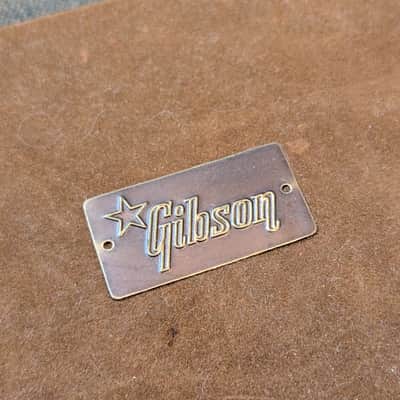 Gibson Guitar Case Pocket Door With Metal Badge Vintage 1960s Bronze CLEAN! image 2