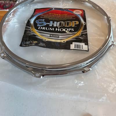 S-HOOP drum hoops 14” 10lug bottom hoop 2024 - Chrome image 1