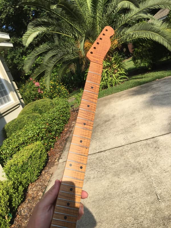 Fender Telecaster Replacement Neck Flame maple ROASTED!  Tele image 1