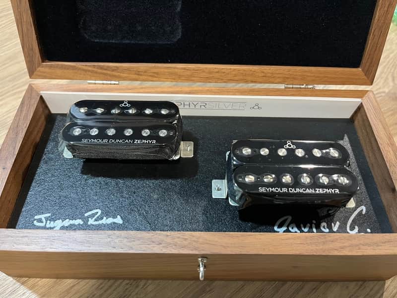 Seymour Duncan Zephyr Silver Humbucker Set 11109-03-B Black 2012 w/ Original Wood Box image 1