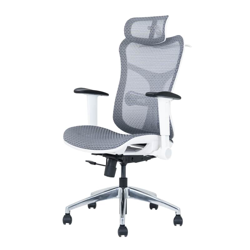 Wavebone Viking Studio Chair w/ Mesh Seat & Headrest – Ergonomic Recording Chair-White image 1
