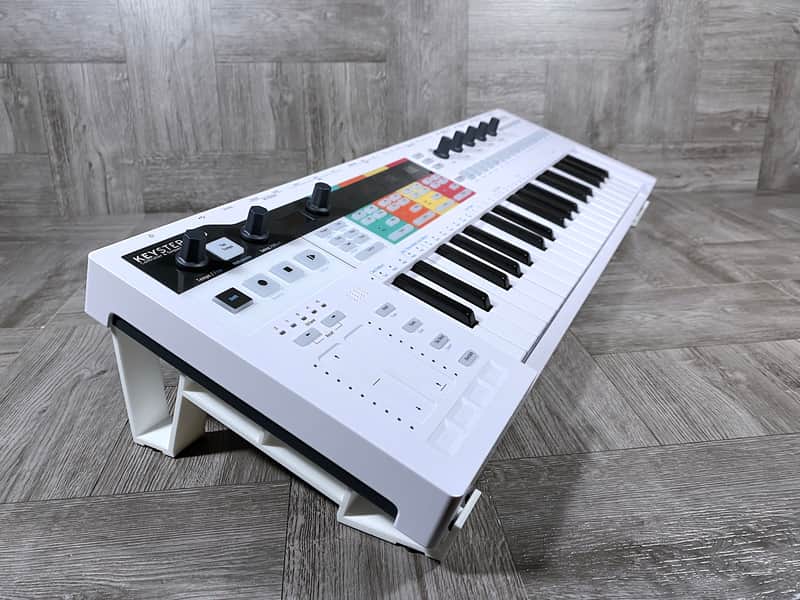 20º Angle Stand for Arturia Keystep PRO - Color WHITE - by KZcraftworks - USA image 1