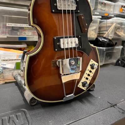 rare Vintage Japan Burns Violin VB Bass 1969 - Sunburst Teisco Gen Gakki Tokyo image 2