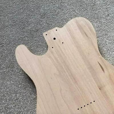 Unfinished Mahogany Wood Tele Style Guitar Body HH, String Through Bridge image 3