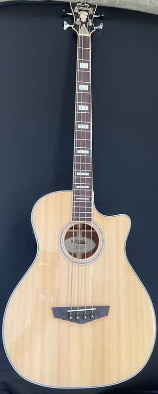 D'Angelico Premier Mott Grand Auditorium Cutaway Acoustic Bass with OHSC and Electronics 2010s - Natural image 1