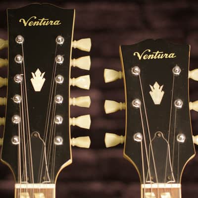 Vintage Ventura Double Neck 6 & 12 String Guitar - Copy of Gibson EDS-1275 image 15