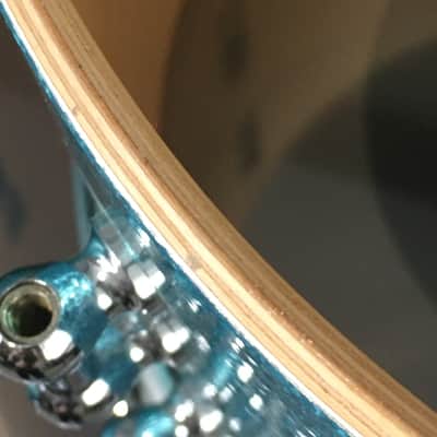 C&C Custom Drum Set Cardwell Drums USA Order Made 10/14/22 CC Rock Kit Turquoise Sparkle American Maple Shells Tube Lugs image 9