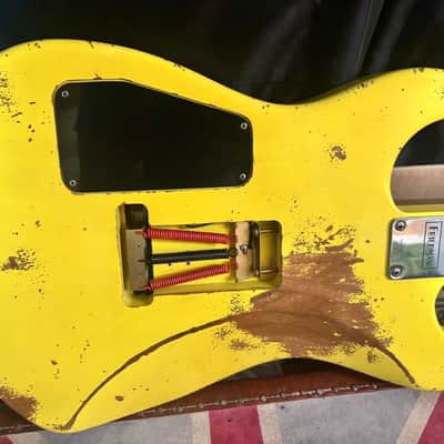 Friedman Cali Heavy Aged Graffiti Yellow Electric Guitar image 4