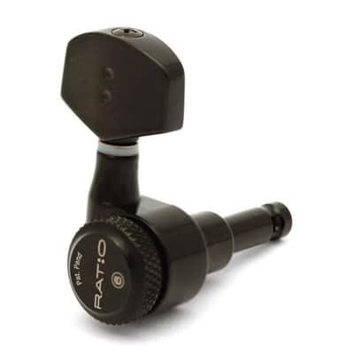 3+3 Ratio Electric Locking Machine Heads (PRL-8311, 8322, 8331, 8341, 8351) - Black / Vintage image 2