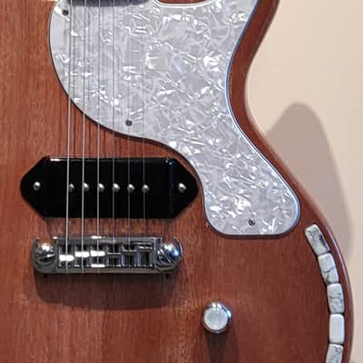 Custom Designed & Crafted Double Cutaway 1959 Les Paul Jr. Style-Matte White Howlite Stones Serial #069 2025 image 9