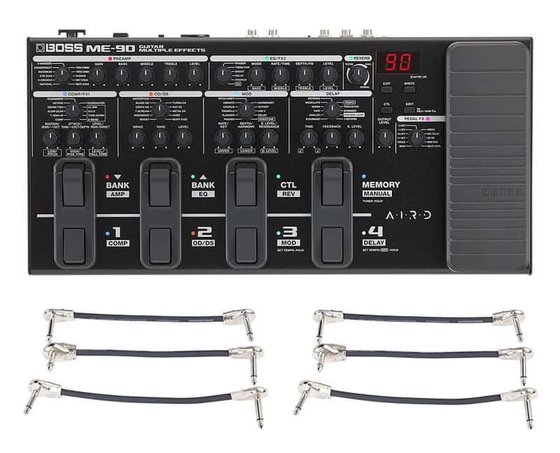 Boss ME-90 Guitar Multi-Effects Pedal + 2x Gator Patch Cable 3 Pack image 1