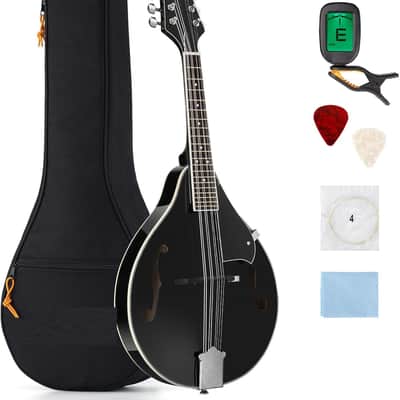Mandolin Instrument Black Beginner Adult Acoustic Mandolin Musical Instrument Mahogany 8 String, Bundle With Tuner String Bag Guitar Picks image 1