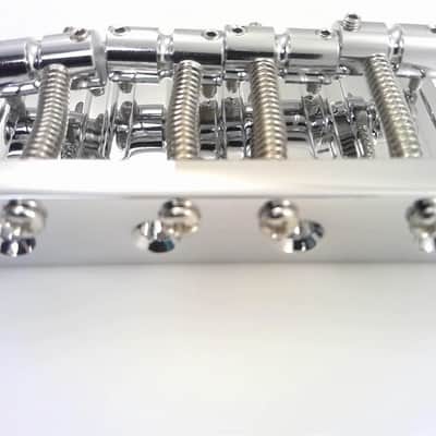 True Custom Shop® Chrome 4 String High Mass Thin Block Bass Bridge for Fender Jazz and P Bass image 4