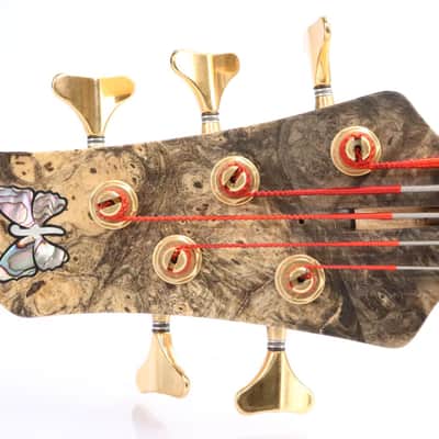 2000 Fodera Imperial Beezelite Buckeye Burl 5-String Bass Guitar Lefty #50662 image 8