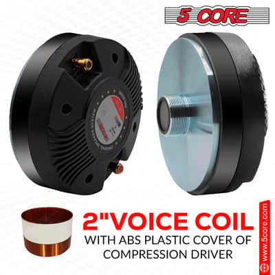5 Core Compression Driver 135W RMS 8 Ohm Titanium Horn Throat Tweeter Speaker 18 TPI Threading - 2PCS image 4