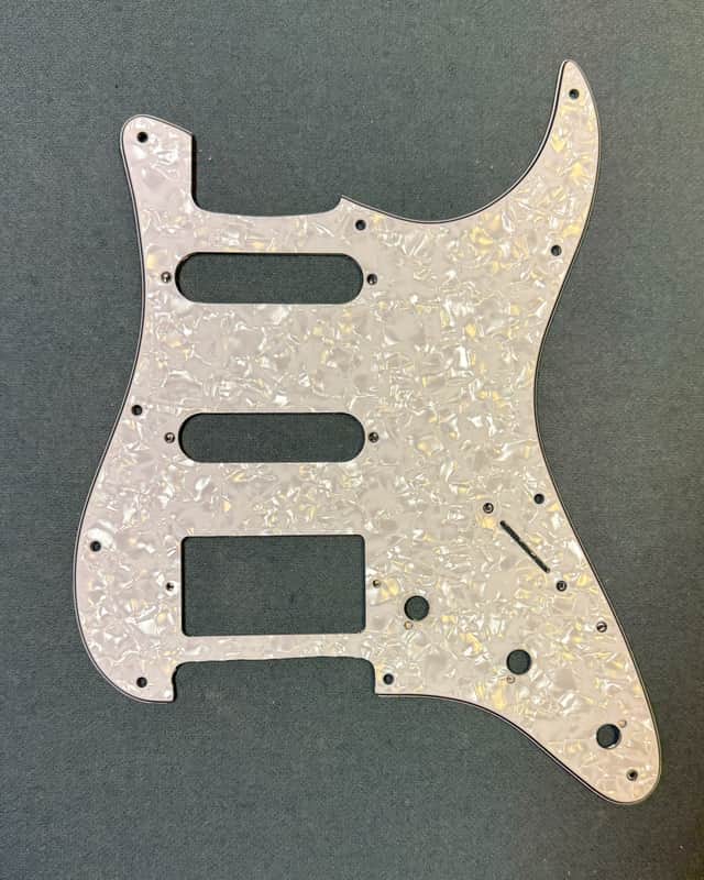 White Pearl Strat Pickguard HSS Mint image 1