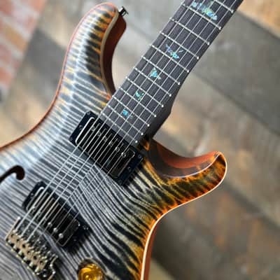 PRS Wood Library DGT Semi-Hollow David Grissom Signature Rosewood Neck! Flamed Maple 10-Top Smoked Black Hardware - Burnt Maple Leaf 418145 image 5