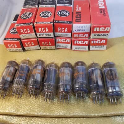 RCA Matched Pair (2) 6FQ7 tNOS AT1000 TESTED Vacuum Tubes T4 cleartop 6CG7 no divider dual triode 1964-1972 image 4